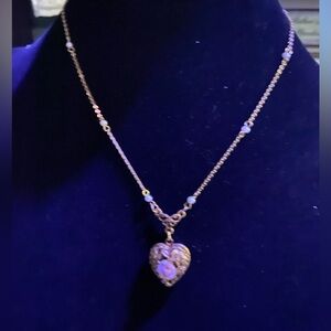 Ladies vintage pink Heart locket Necklace